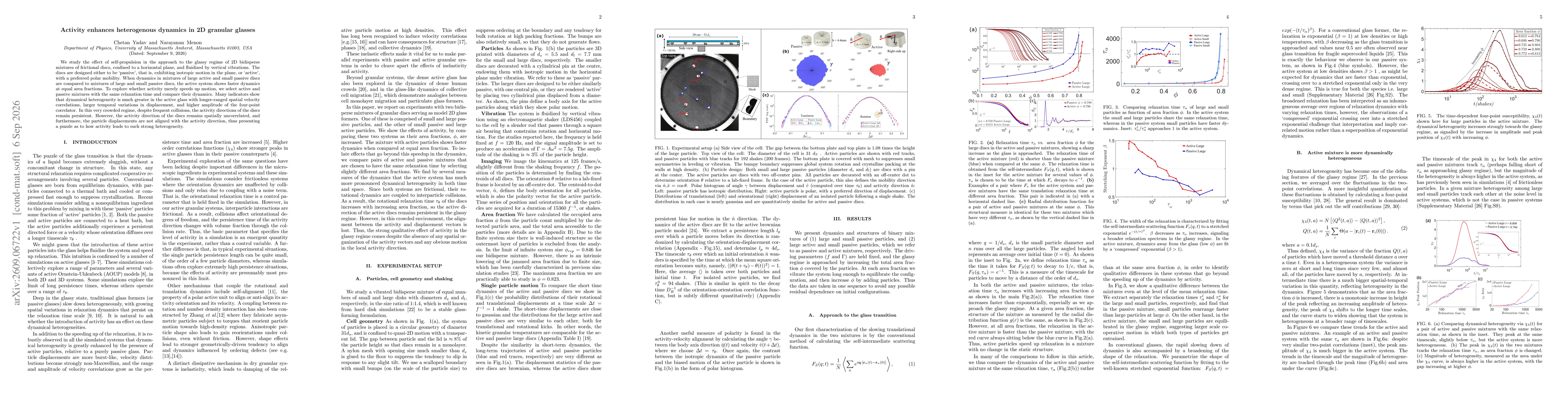 Thumbnail for Activity enhances heterogenous dynamics in 2D granular glasses