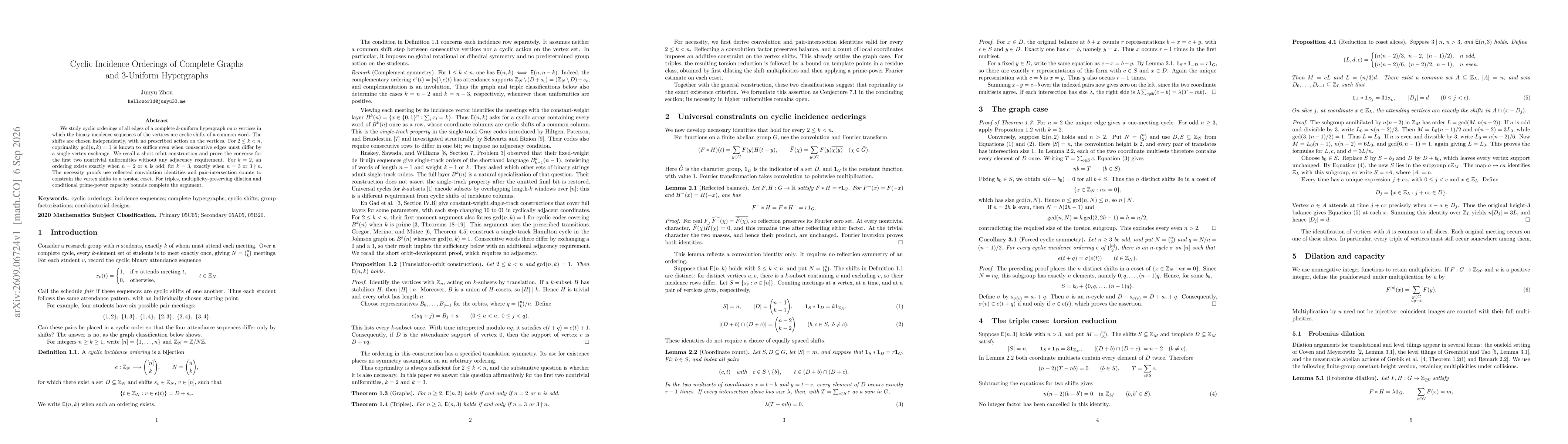 Thumbnail for Cyclic Incidence Orderings of Complete Graphs and 3-Uniform Hypergraphs