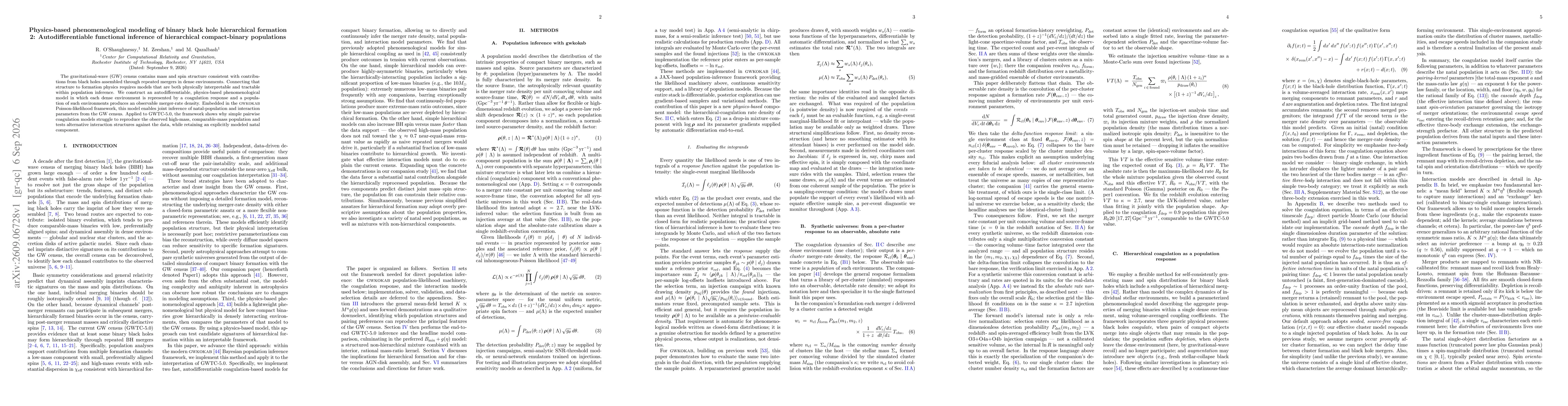 Thumbnail for Physics-based phenomenological modeling of binary black hole hierarchical formation 2: Autodifferentiable functional inference of hierarchical compact-binary populations