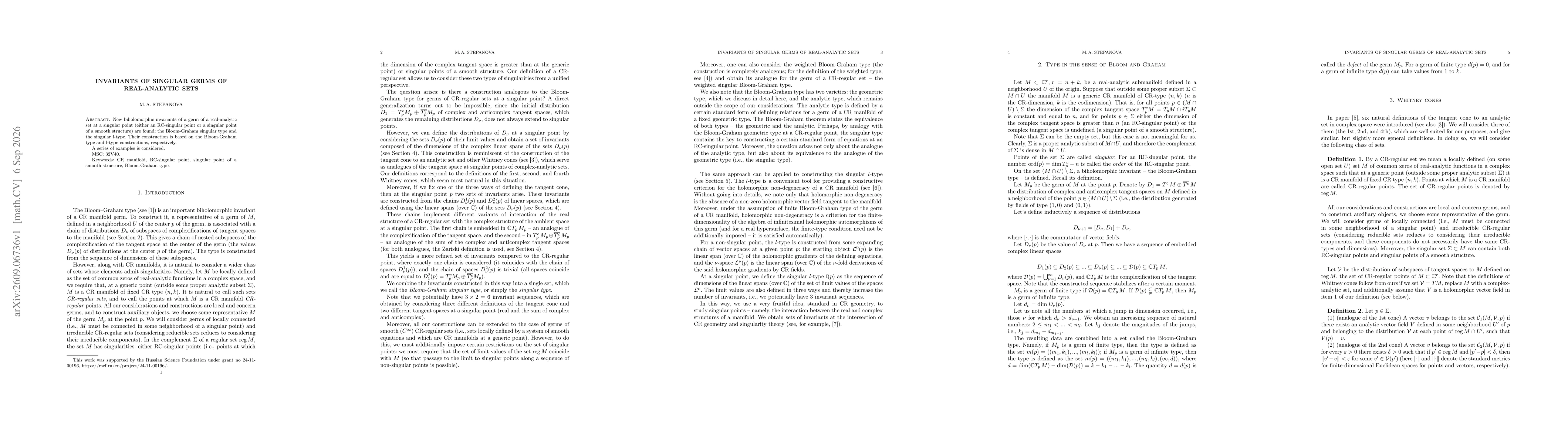 Thumbnail for Invariants of singular germs of real-analytic sets