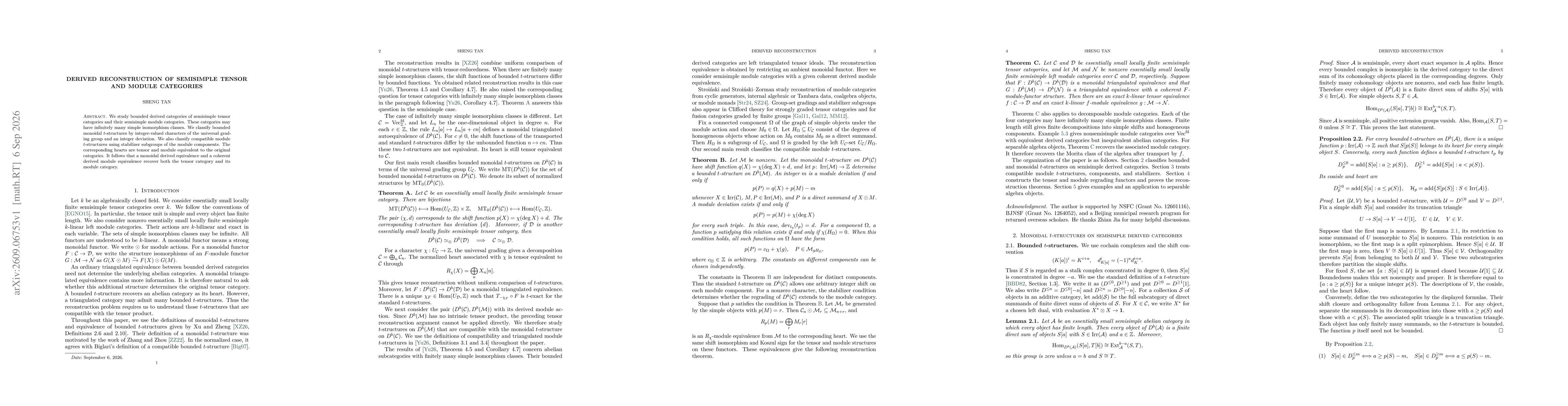 Thumbnail for Derived Reconstruction of Semisimple Tensor and Module Categories
