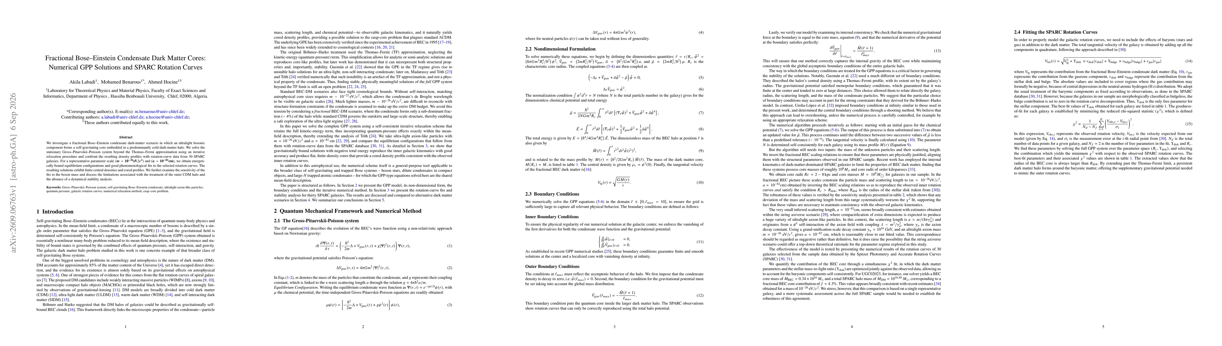 Thumbnail for Fractional Bose-Einstein Condensate Dark Matter Cores: Numerical GPP Solutions and SPARC Rotation Curves