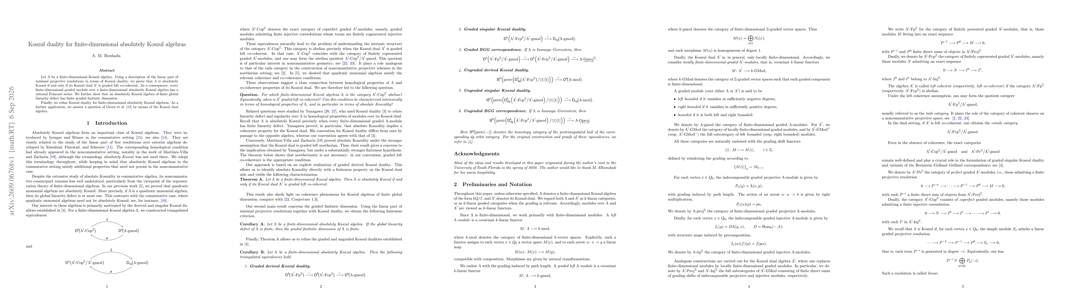 Thumbnail for Koszul duality for finite-dimensional absolutely Koszul algebras