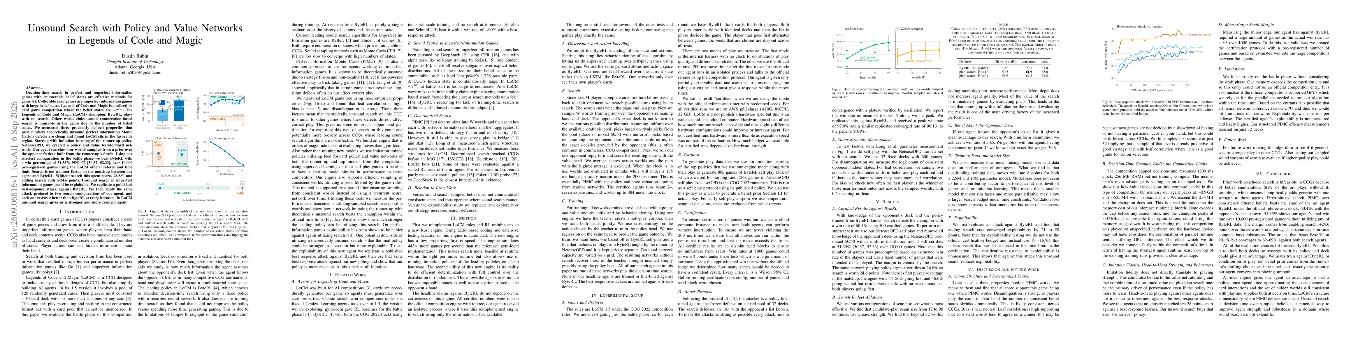 Thumbnail for Unsound Search with Policy and Value Networks in Legends of Code and Magic