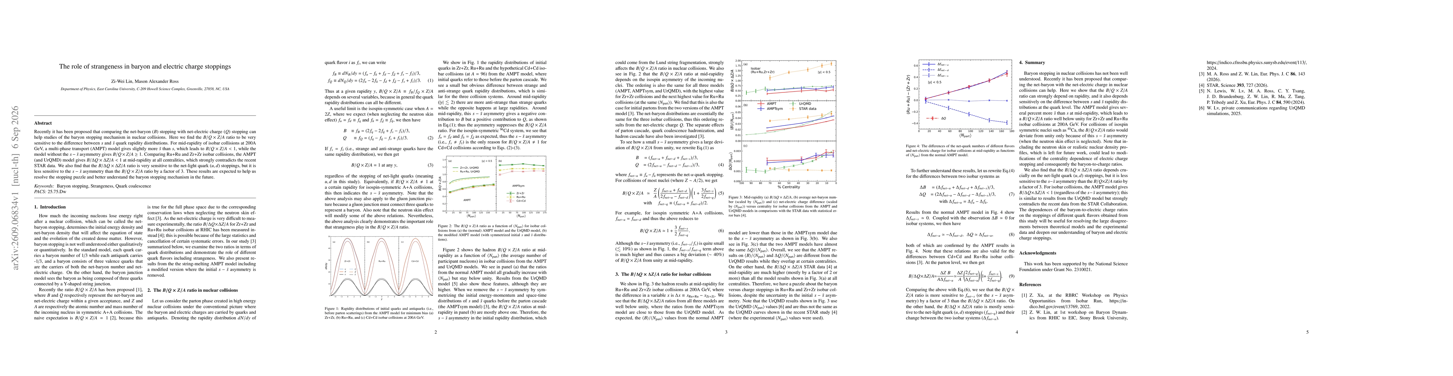 Thumbnail for The role of strangeness in baryon and electric charge stoppings