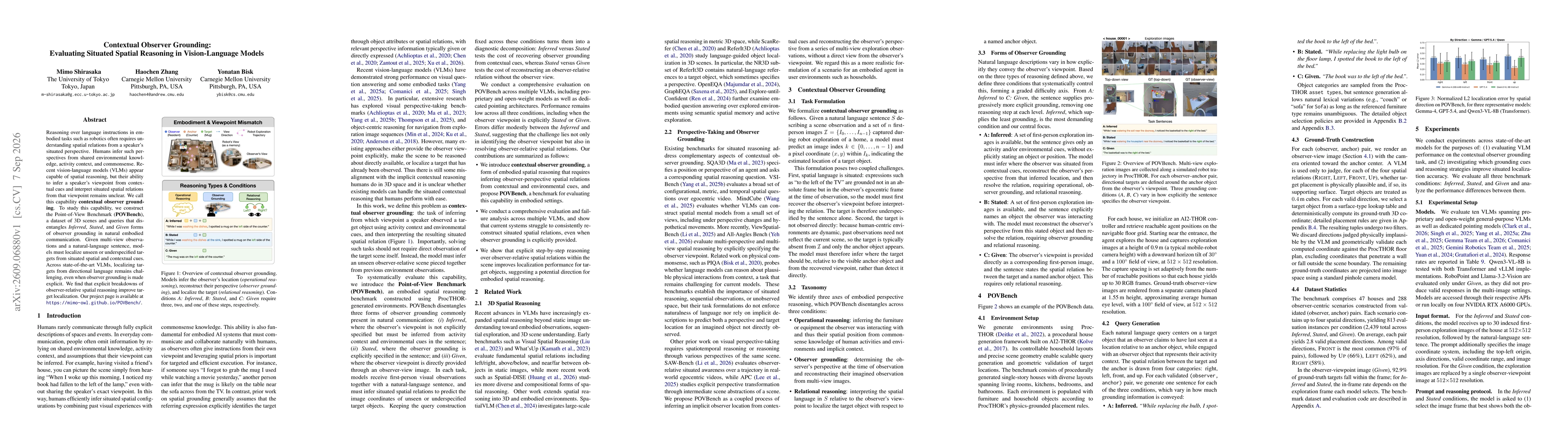 Thumbnail for Contextual Observer Grounding: Evaluating Situated Spatial Reasoning in Vision-Language Models