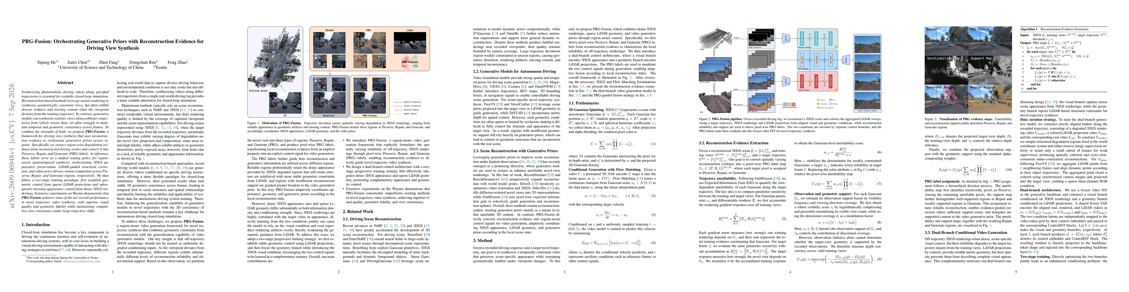 Thumbnail for PRG-Fusion: Orchestrating Generative Priors with Reconstruction Evidence for Driving View Synthesis