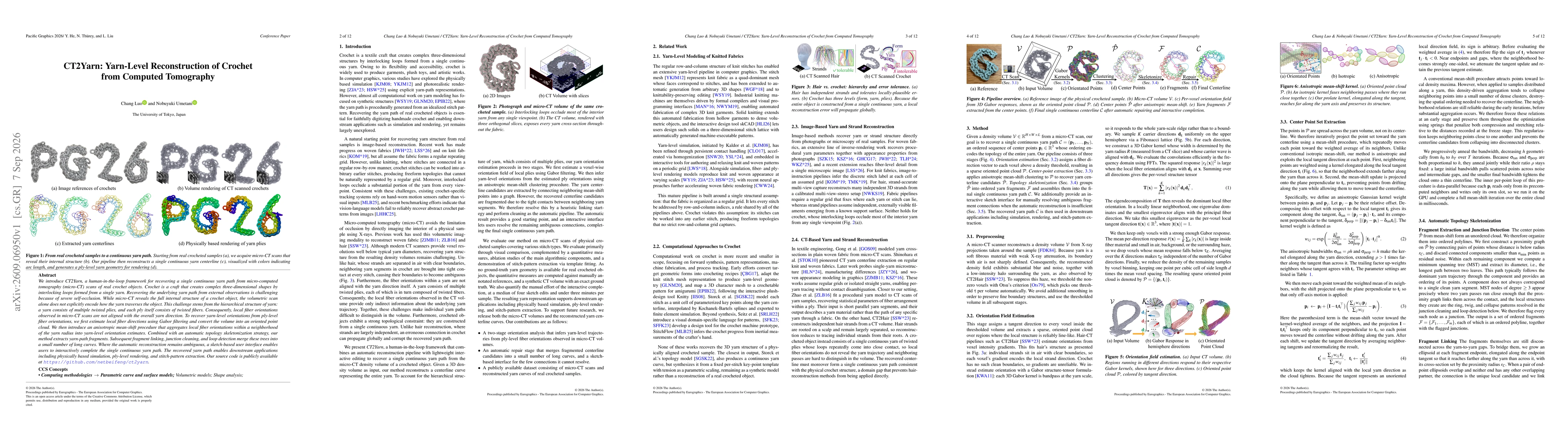 Thumbnail for CT2Yarn: Yarn-Level Reconstruction of Crochet from Computed Tomography