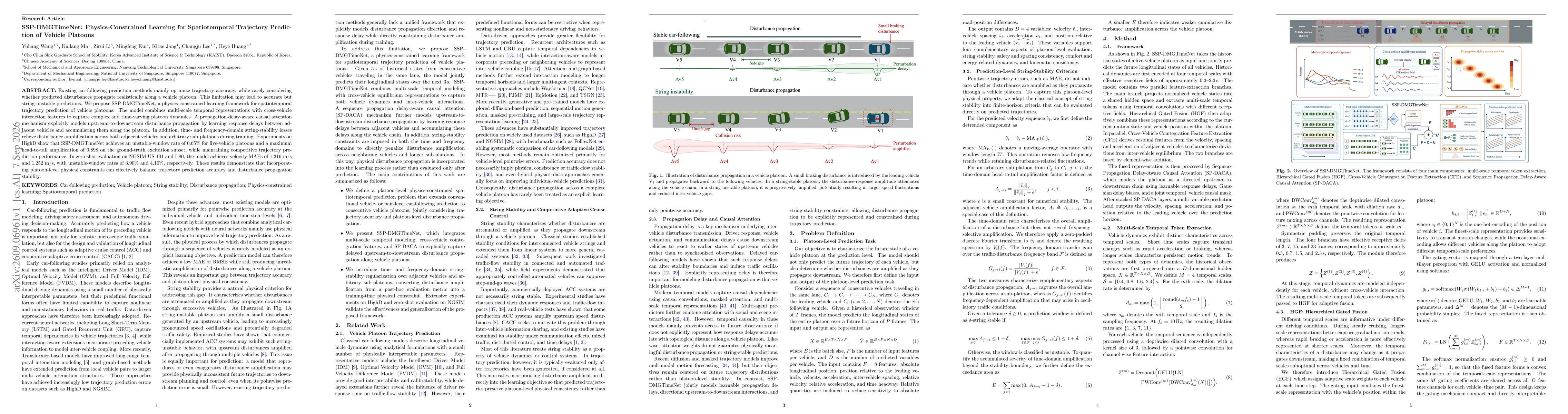 Thumbnail for SSP-DMGTimeNet: Physics-Constrained Learning for Spatiotemporal Trajectory Prediction of Vehicle Platoons