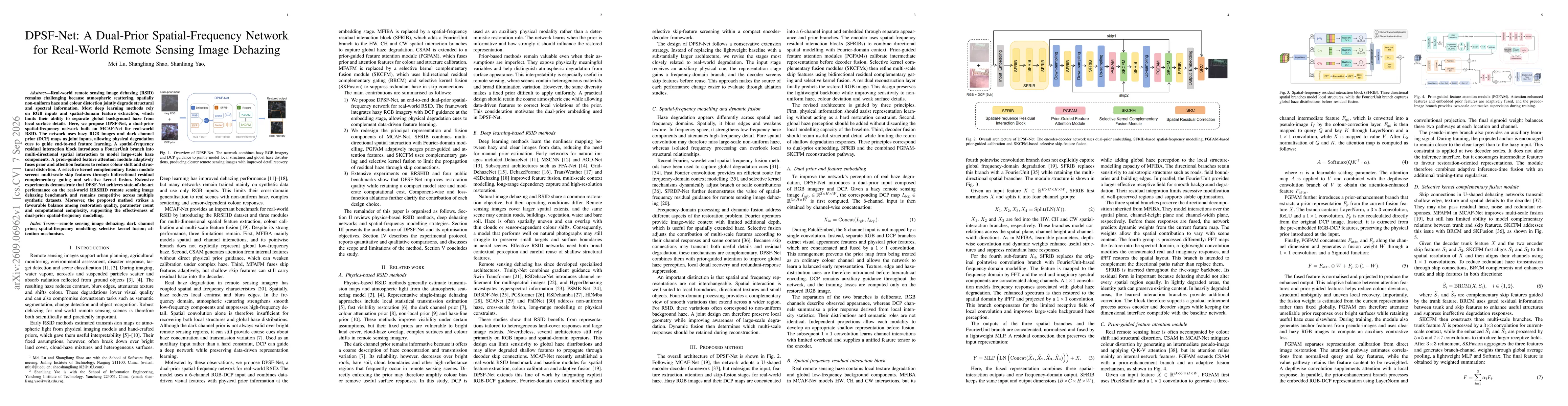 Thumbnail for DPSF-Net: A Dual-Prior Spatial-Frequency Network for Real-World Remote Sensing Image Dehazing