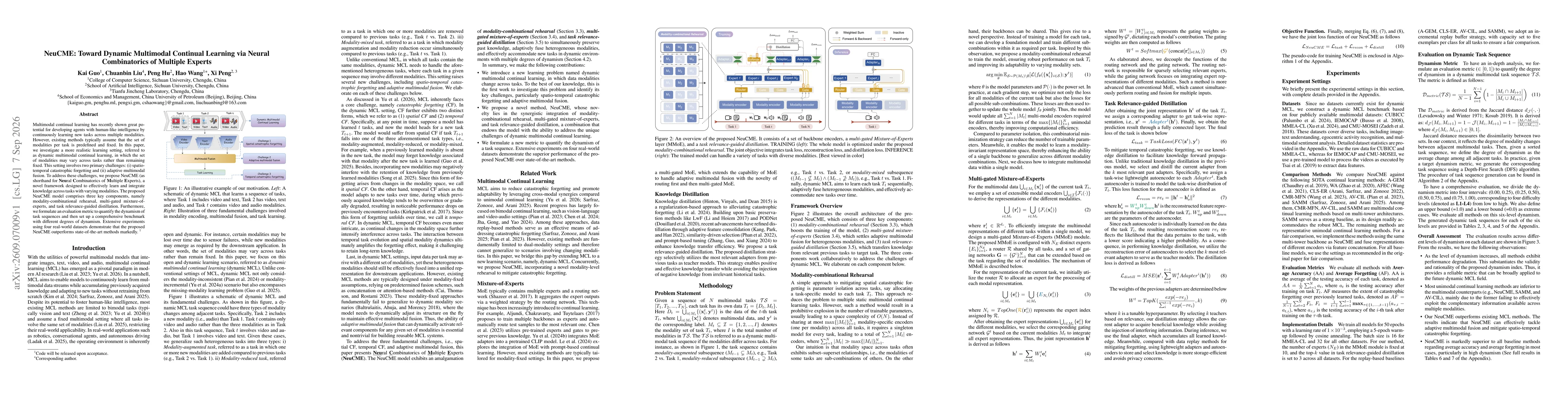 Thumbnail for NeuCME: Toward Dynamic Multimodal Continual Learning via Neural Combinatorics of Multiple Experts