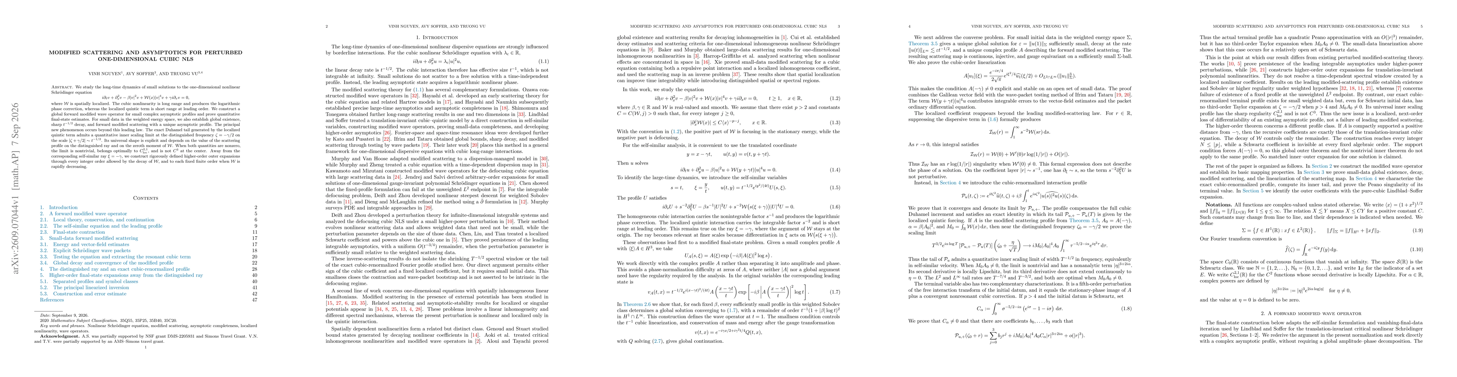 Thumbnail for Modified Scattering and Asymptotics for Perturbed One-Dimensional Cubic NLS