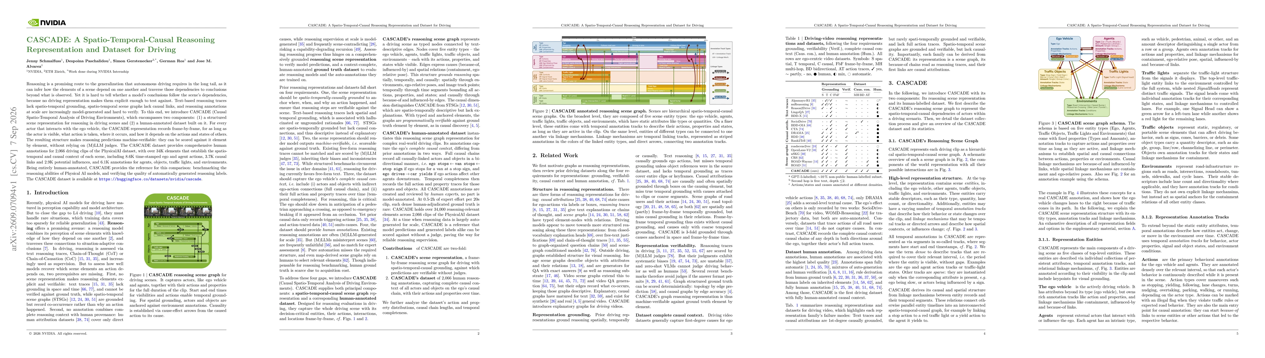 Thumbnail for CASCADE: A Spatio-Temporal-Causal Reasoning Representation and Dataset for Driving