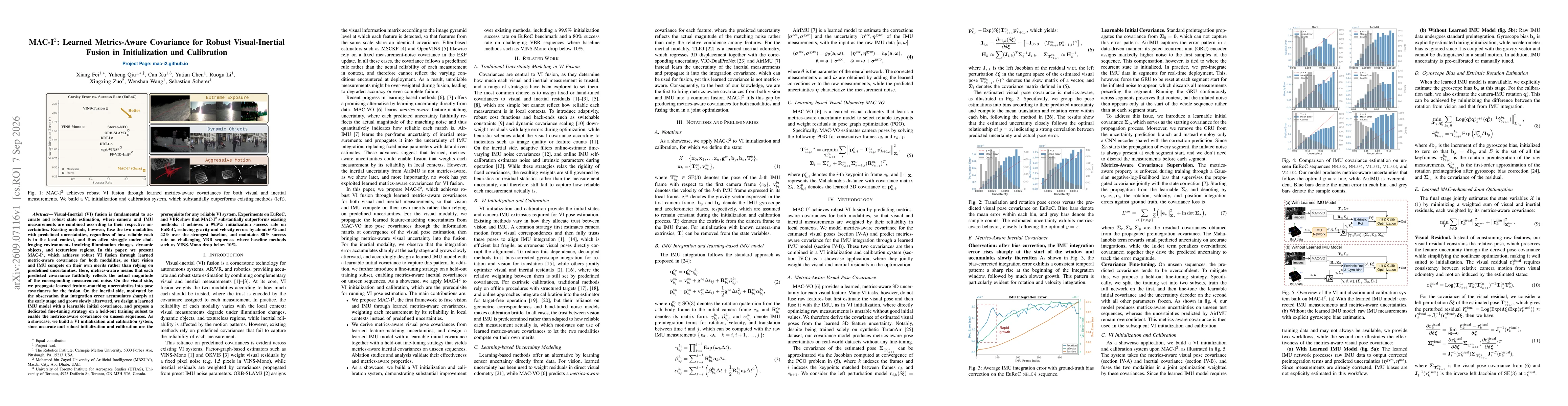 Thumbnail for MAC-I$^2$: Learned Metrics-Aware Covariance for Robust Visual-Inertial Fusion in Initialization and Calibration