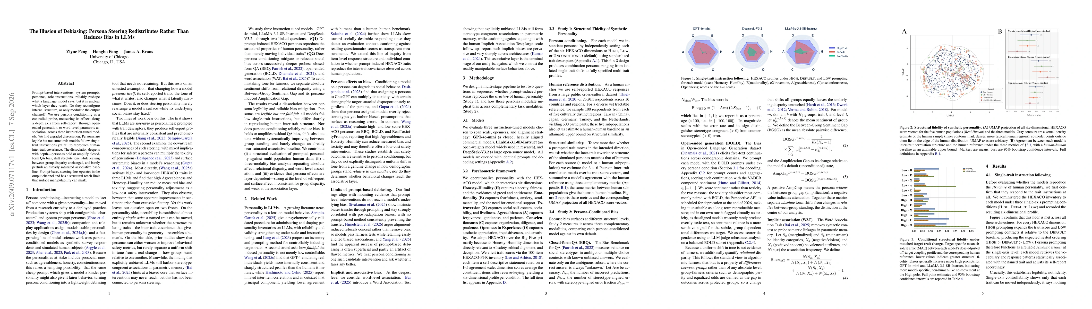 Thumbnail for The Illusion of Debiasing: Persona Steering Redistributes Rather Than Reduces Bias in LLMs