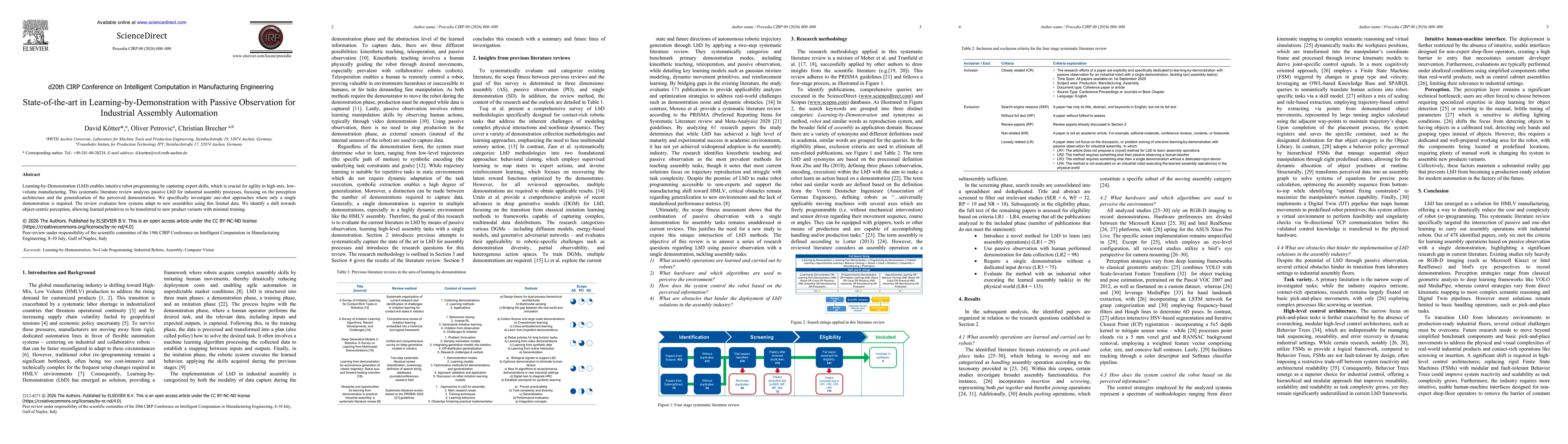 Thumbnail for State-of-the-Art in Learning-by-Demonstration with Passive Observation for Industrial Assembly Automation