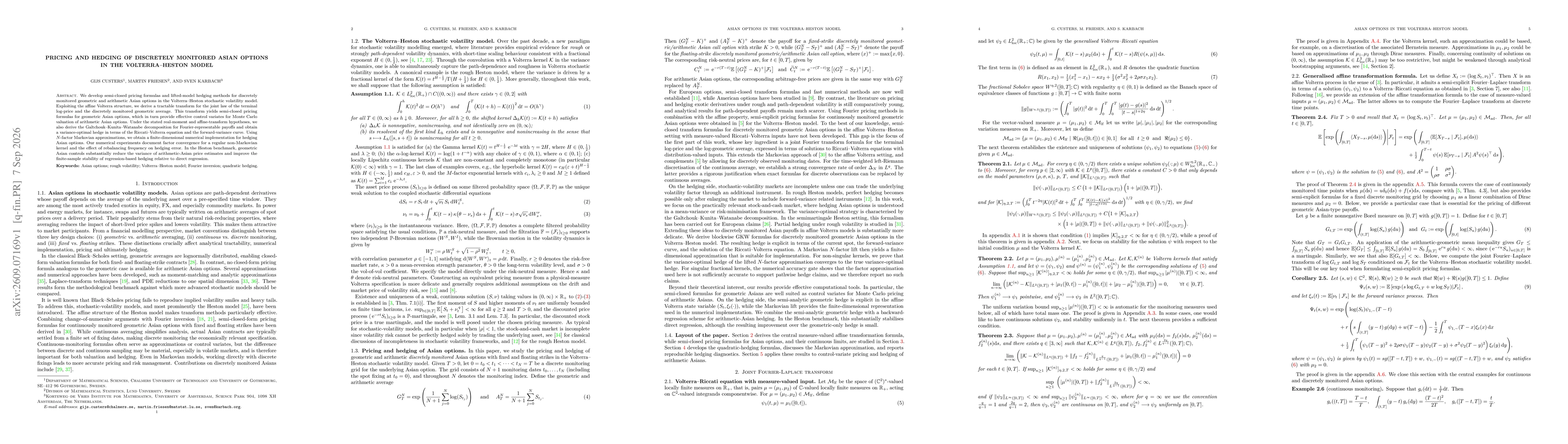 Thumbnail for Pricing and Hedging of Discretely Monitored Asian Options in the Volterra-Heston Model