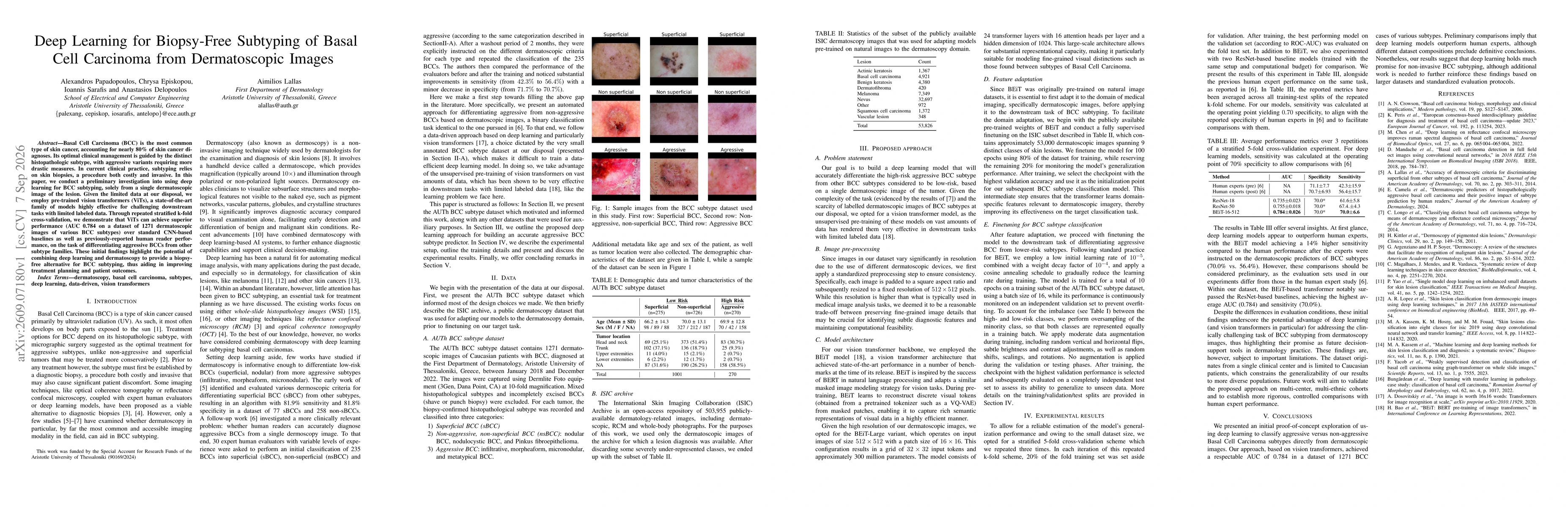 Thumbnail for Deep Learning for Biopsy-Free Subtyping of Basal Cell Carcinoma from Dermatoscopic Images
