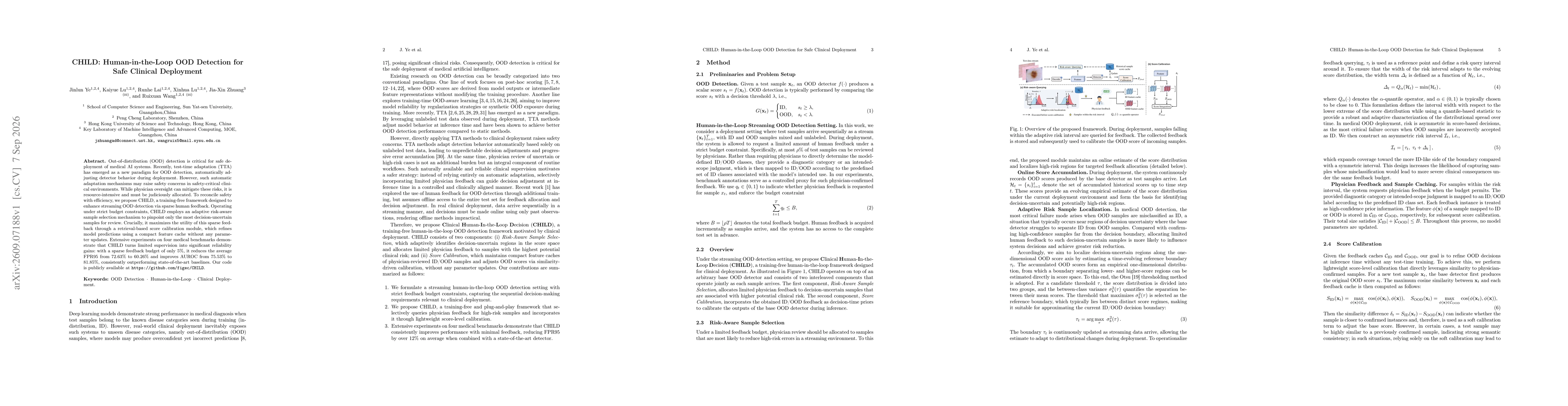 Thumbnail for CHILD: Human-in-the-Loop OOD Detection for Safe Clinical Deployment
