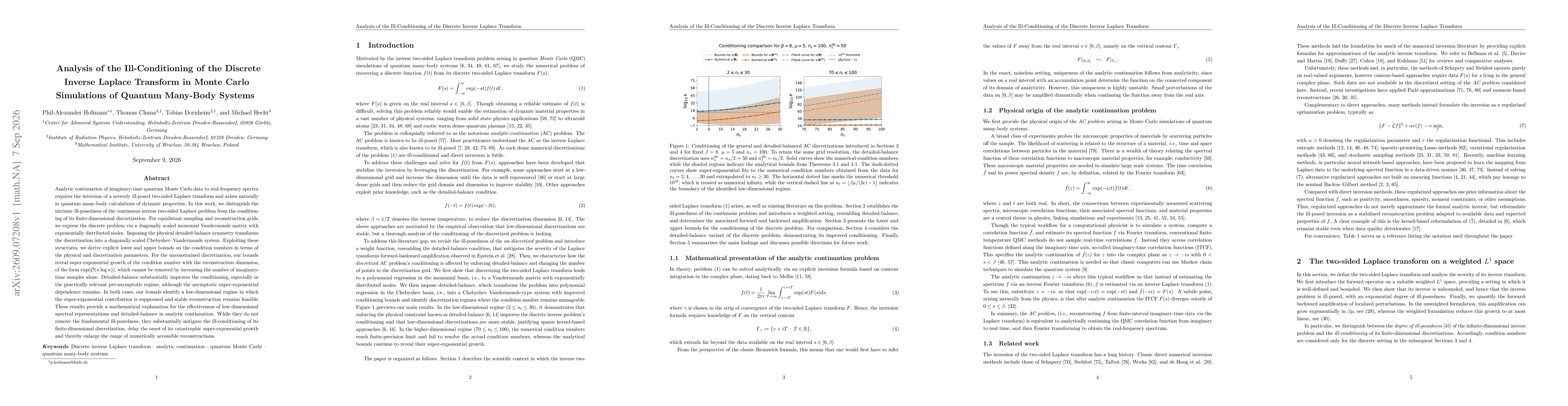 Thumbnail for Analysis of the Ill-Conditioning of the Discrete Inverse Laplace transform in Monte Carlo Simulations of Quantum Many-Body Systems