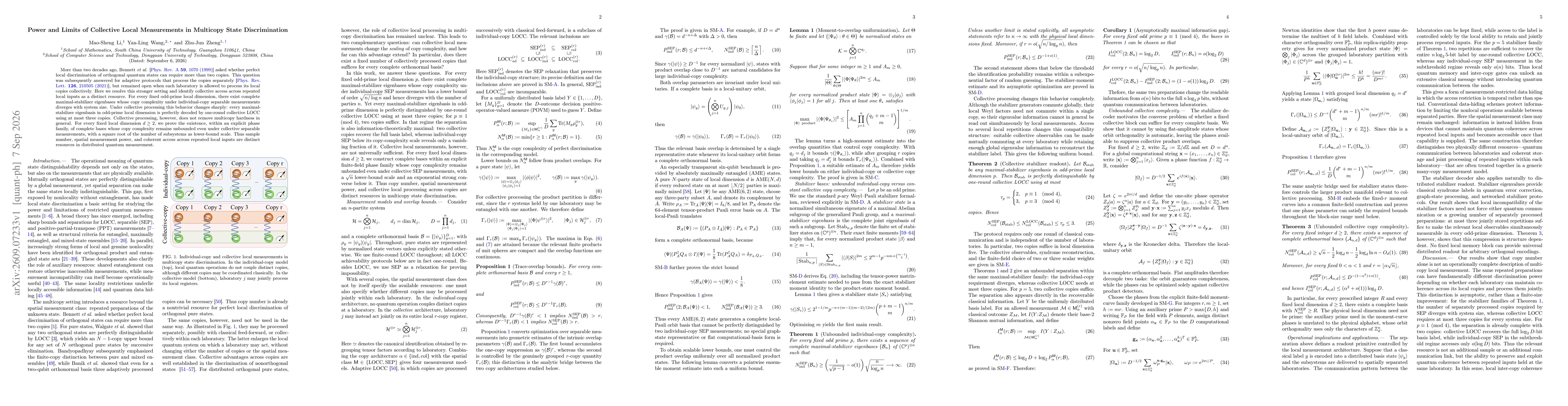 Thumbnail for Power and Limits of Collective Local Measurements in Multicopy State Discrimination