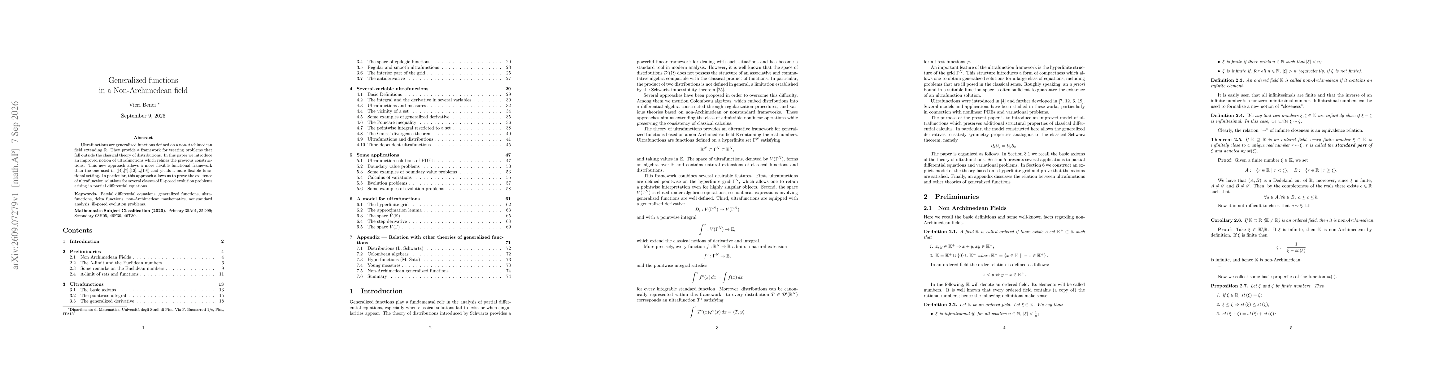 Thumbnail for Generalized functions in a Non-Archimedean field