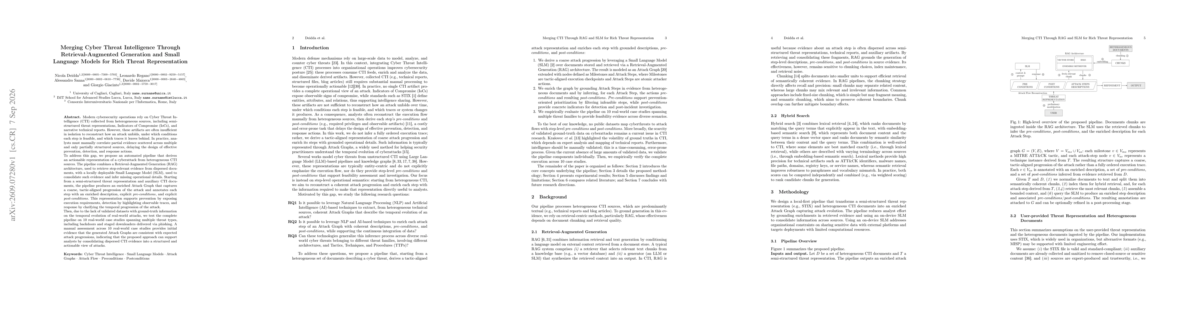 Thumbnail for Merging Cyber Threat Intelligence Through Retrieval-Augmented Generation and Small Language Models for Rich Threat Representation