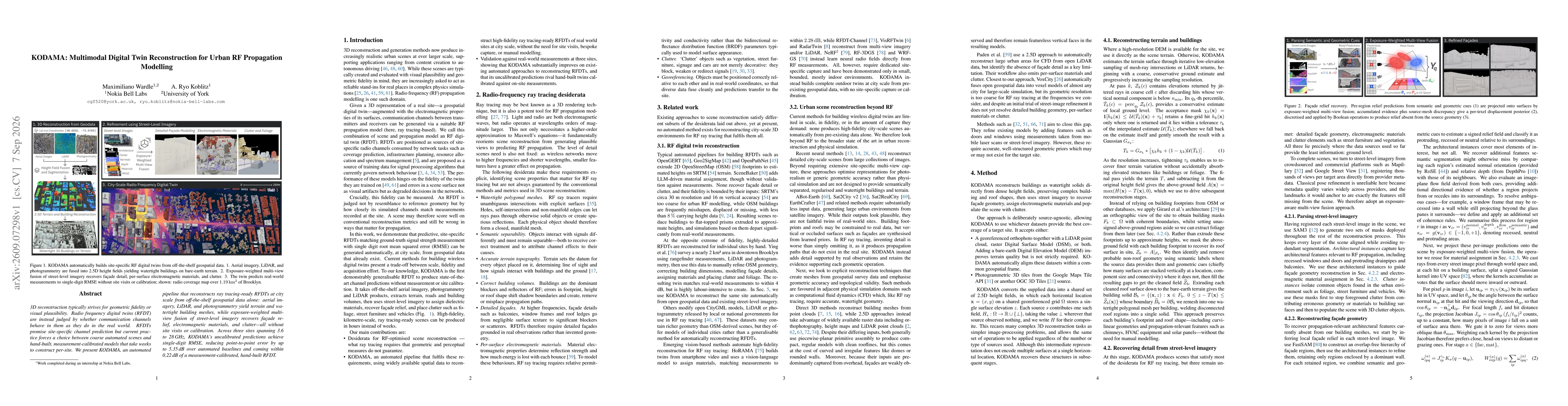 Thumbnail for KODAMA: Multimodal Digital Twin Reconstruction for Urban RF Propagation Modelling
