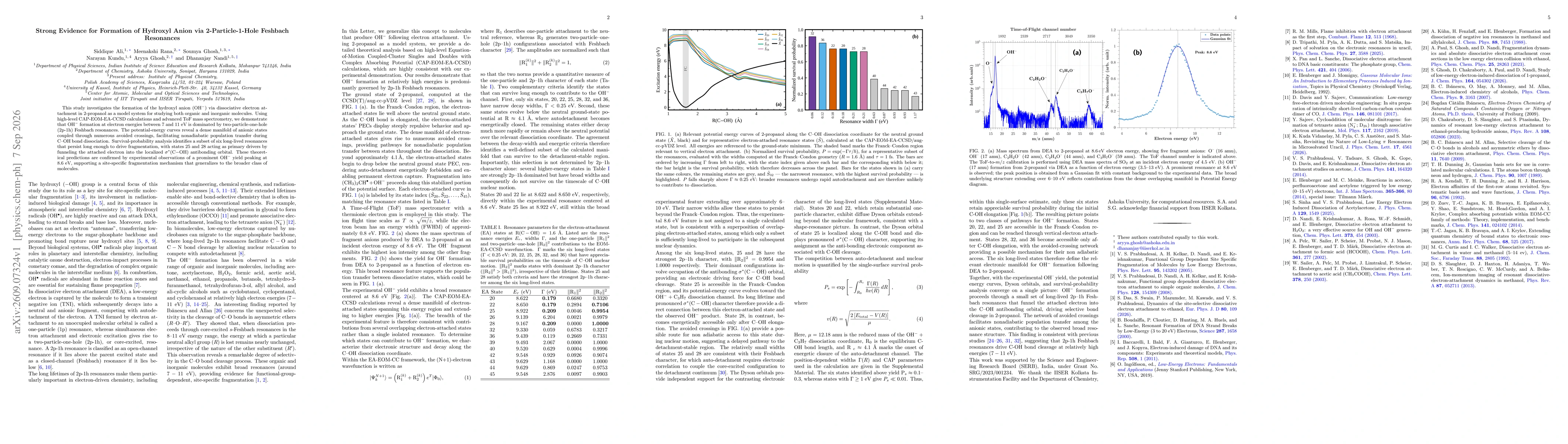 Thumbnail for Strong Evidence for Formation of Hydroxyl Anion via 2-Particle-1-Hole Feshbach Resonances
