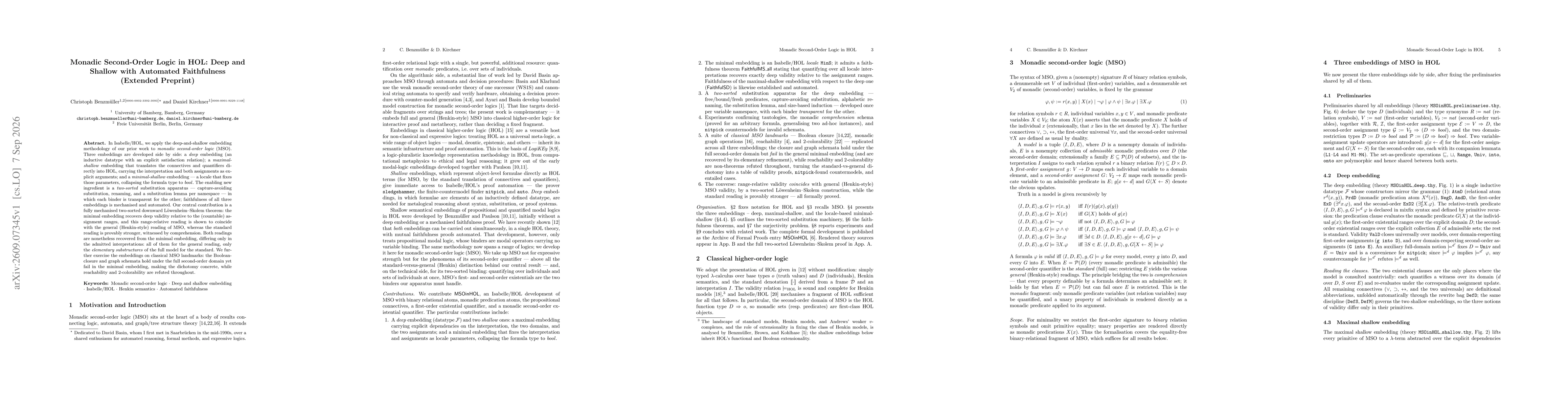 Thumbnail for Monadic Second-Order Logic in HOL: Deep and Shallow with Automated Faithfulness (Extended Preprint)