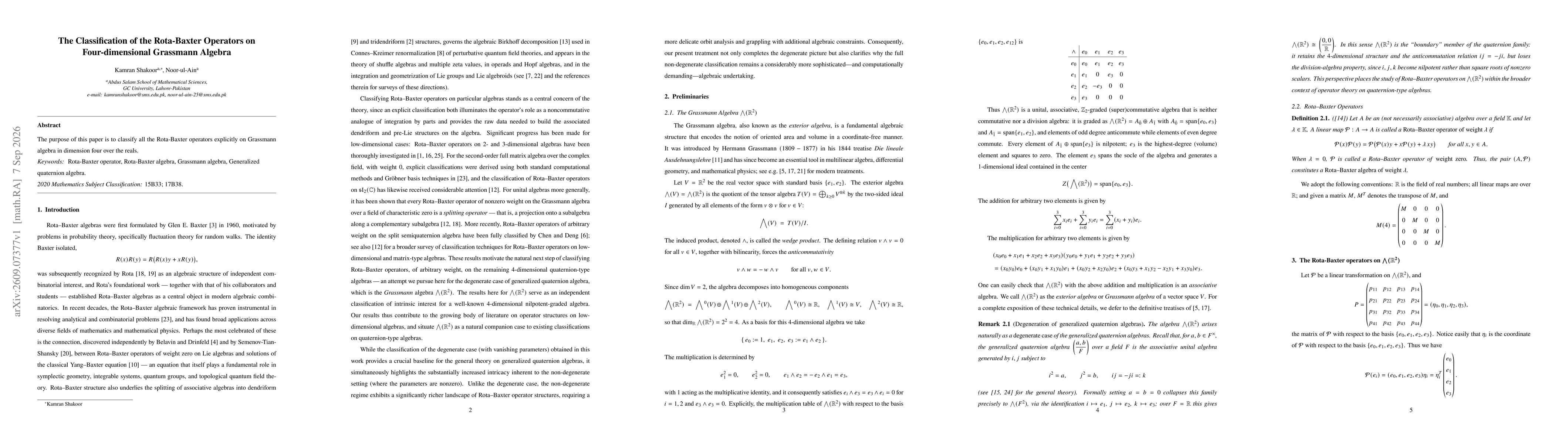 Thumbnail for The Classification of the Rota-Baxter Operators on Four-dimensional Grassmann Algebra