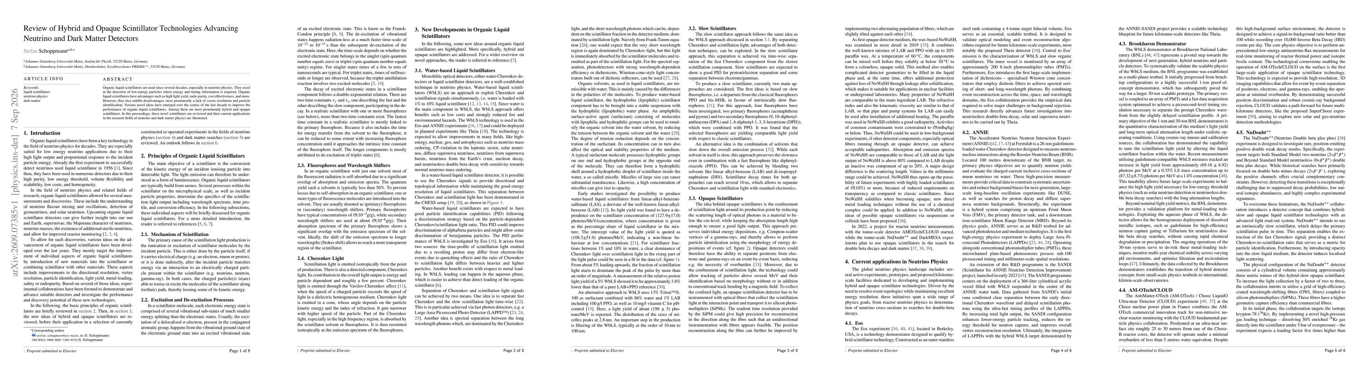 Thumbnail for Review of Hybrid and Opaque Scintillator Technologies Advancing Neutrino and Dark Matter Detectors