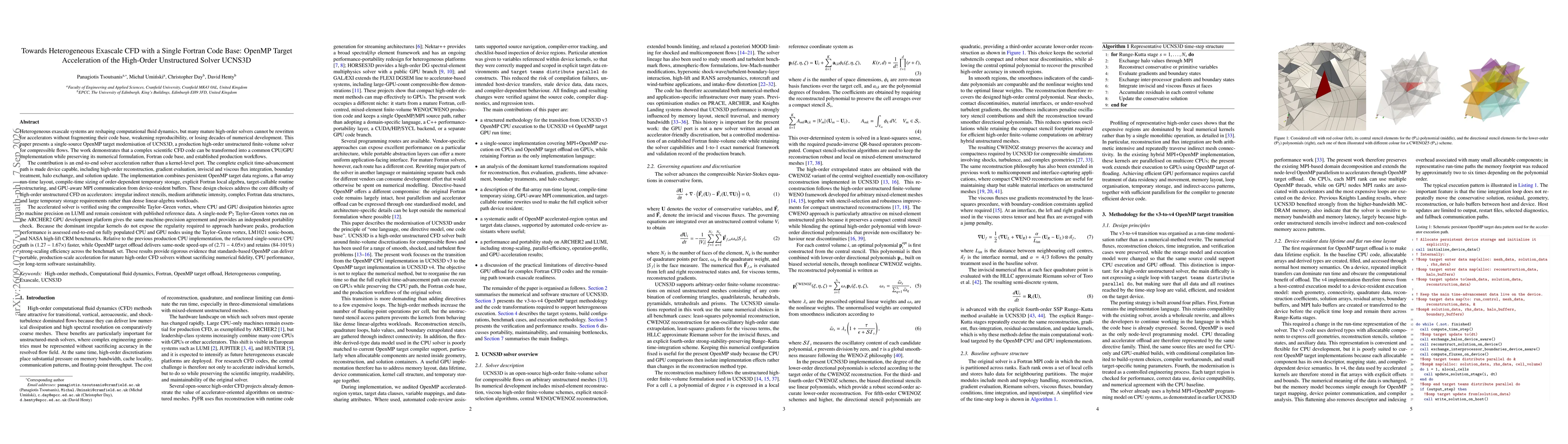 Thumbnail for Towards Heterogeneous Exascale CFD with a Single Fortran Code Base: OpenMP Target Acceleration of the High-Order Unstructured Solver UCNS3D