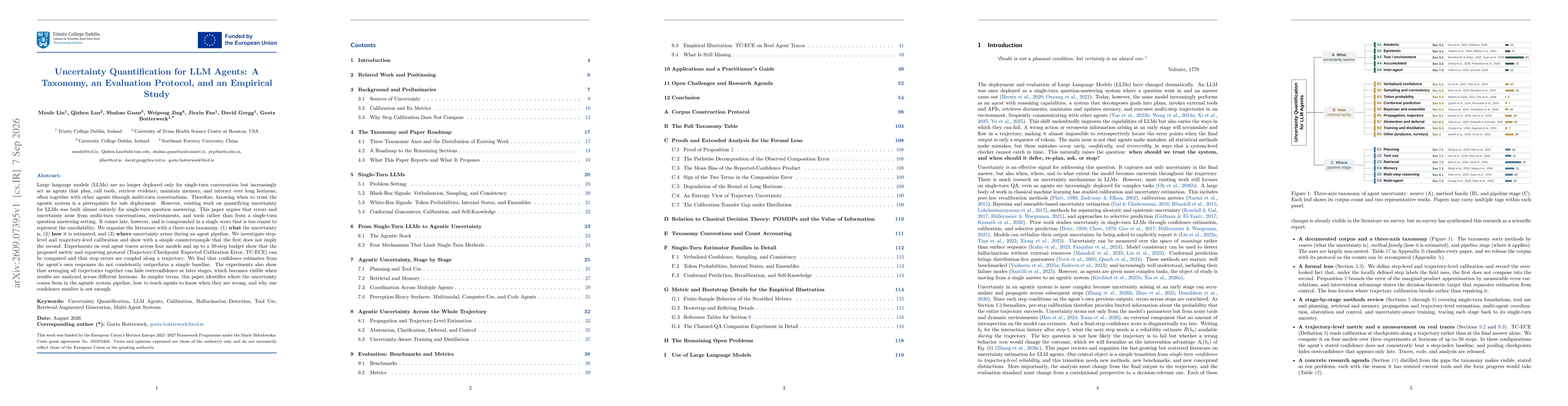 Thumbnail for Uncertainty Quantification for LLM Agents: A Taxonomy, an Evaluation Protocol, and an Empirical Study