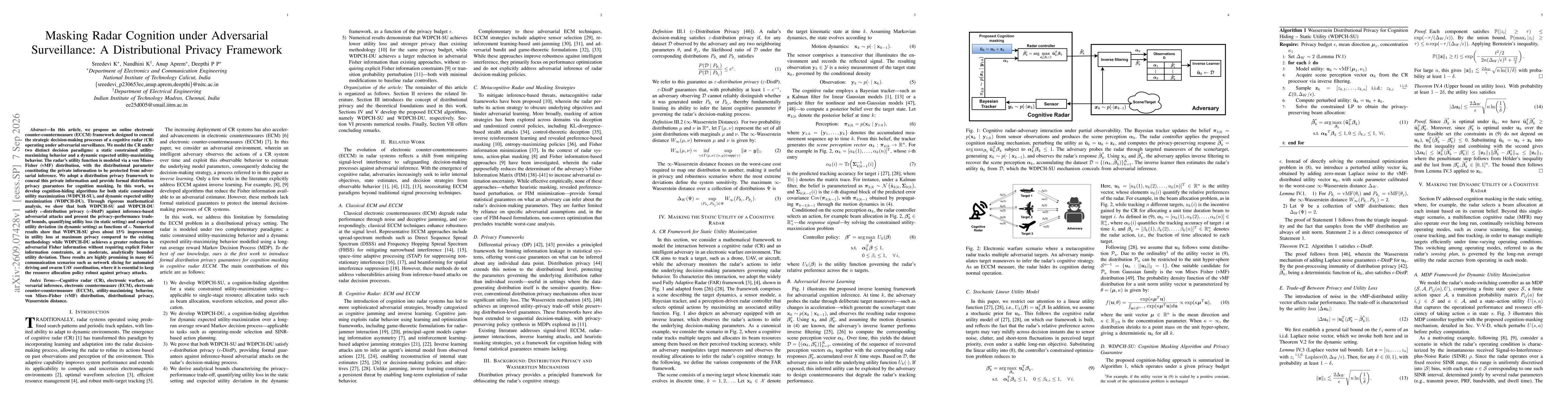 Thumbnail for Masking Radar Cognition under Adversarial Surveillance: A Distributional Privacy Framework