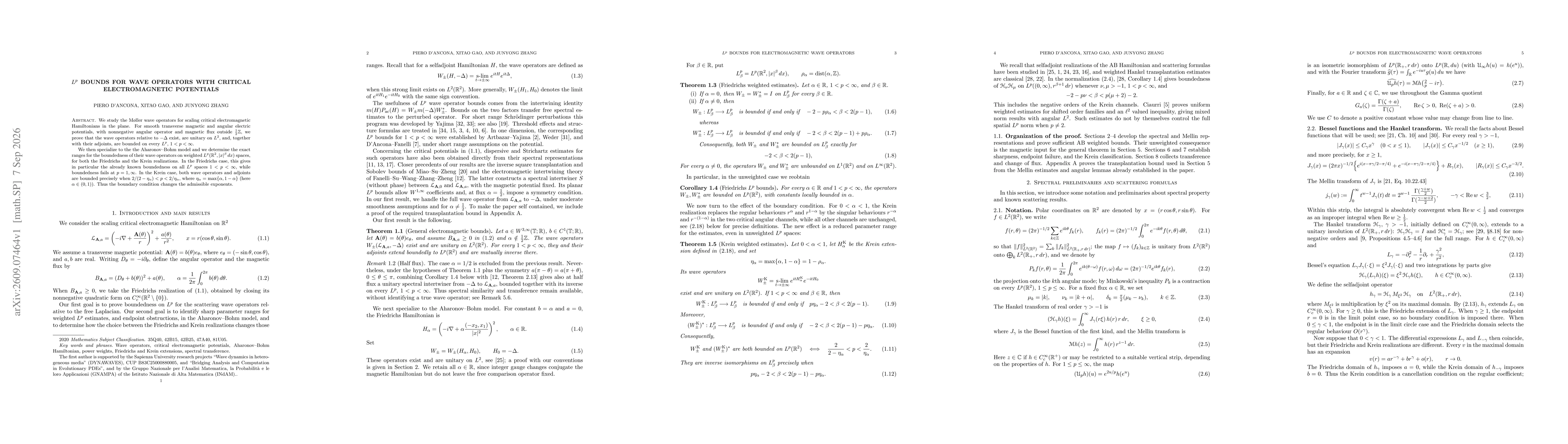 Thumbnail for $L^p$ bounds for wave operators with critical electromagnetic potentials