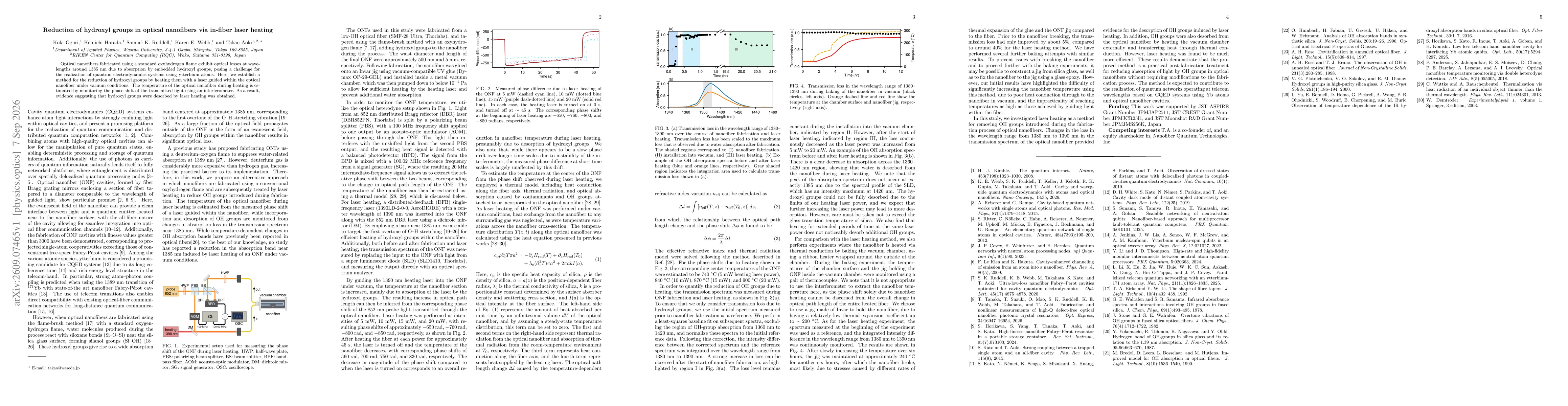 Thumbnail for Reduction of hydroxyl groups in optical nanofibers via in-fiber laser heating