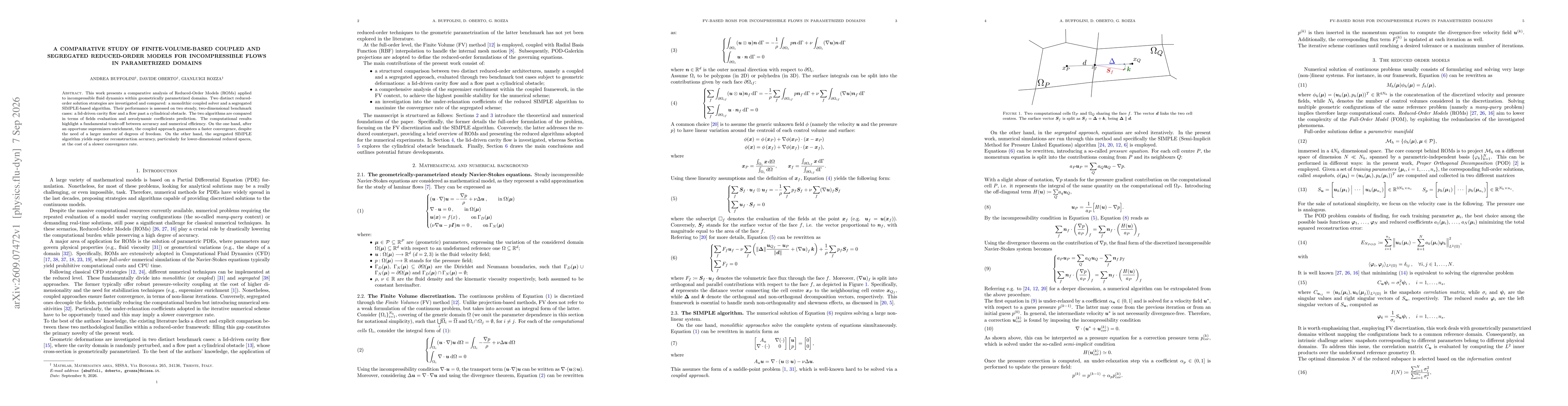 Thumbnail for A Comparative Study of Finite-Volume-based Coupled and Segregated Reduced-Order Models for Incompressible Flows in Parametrized Domains