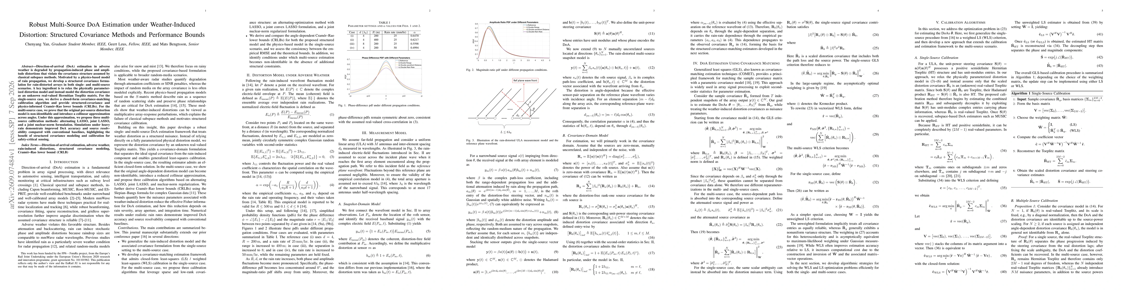 Thumbnail for Robust Multi-Source DoA Estimation under Weather-Induced Distortion: Structured Covariance Methods and Performance Bounds