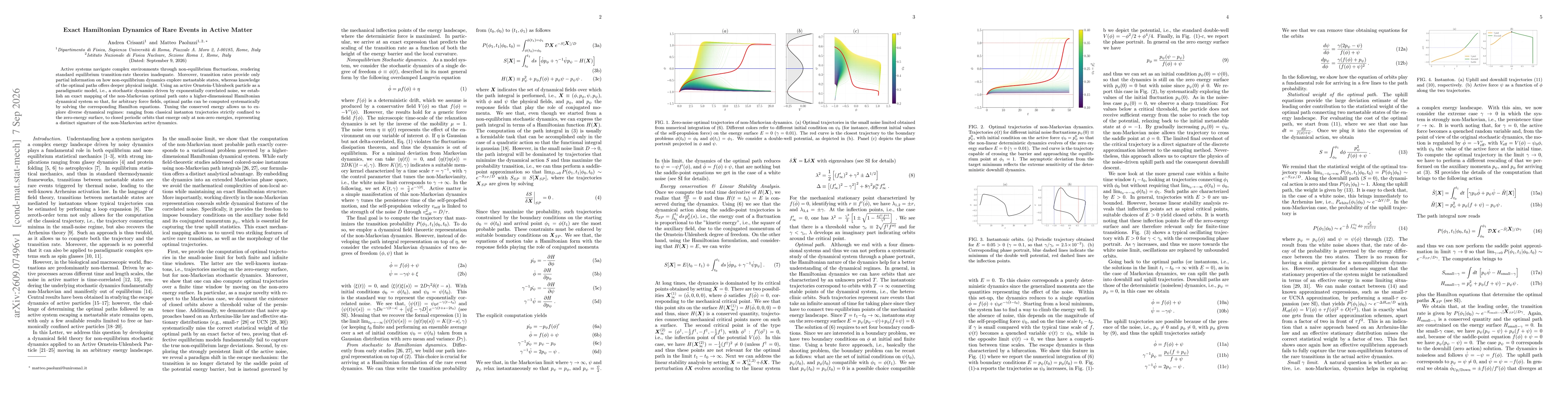 Thumbnail for Exact Hamiltonian Dynamics of Rare Events in Active Matter