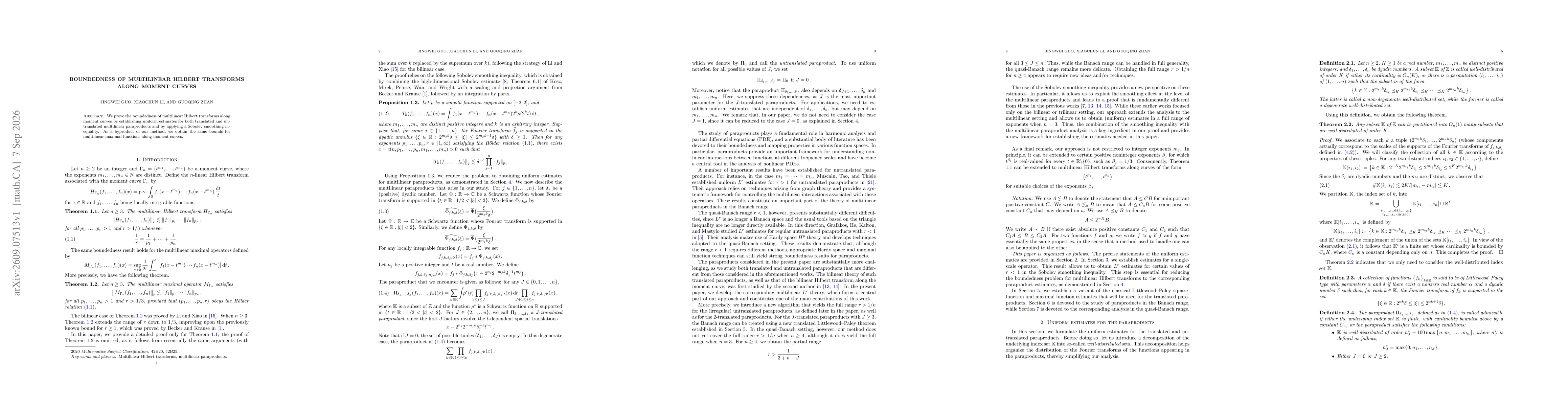 Thumbnail for Boundedness of Multilinear Hilbert Transforms Along Moment Curves