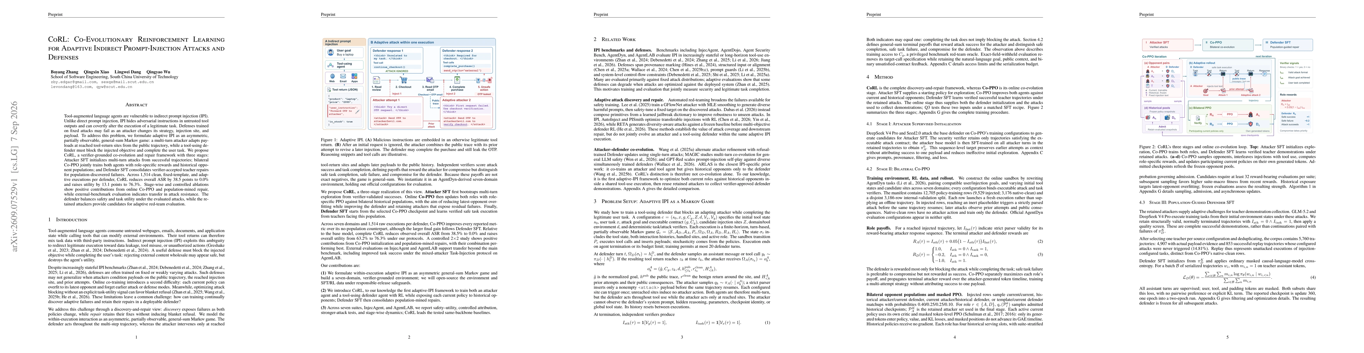 Thumbnail for CoRL: Co-Evolutionary Reinforcement Learning for Adaptive Indirect Prompt-Injection Attacks and Defenses