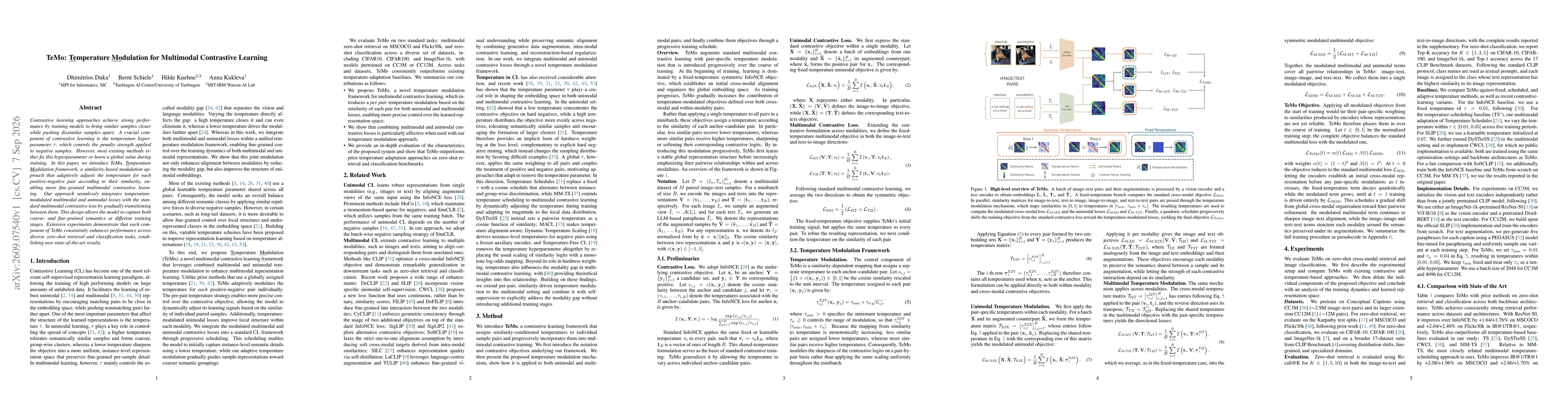 Thumbnail for TeMo: Temperature Modulation for Multimodal Contrastive Learning