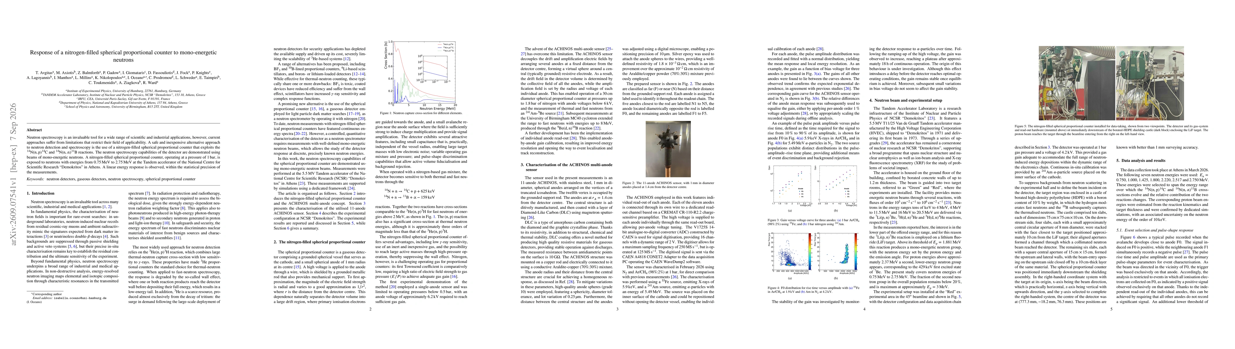 Thumbnail for Response of a nitrogen-filled spherical proportional counter to mono-energetic neutrons