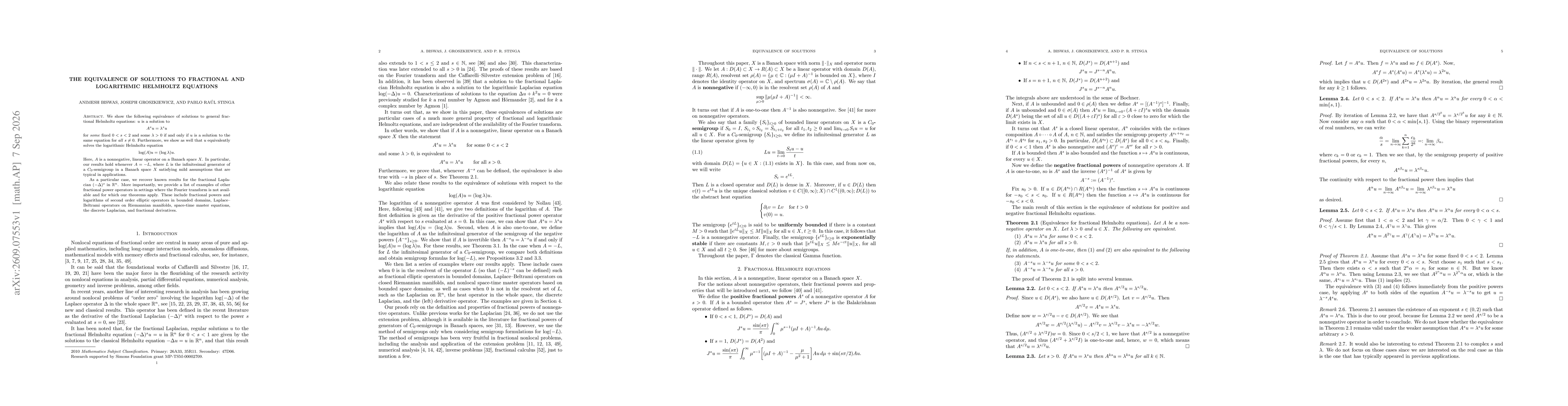 Thumbnail for The equivalence of solutions to fractional and logarithmic Helmholtz equations