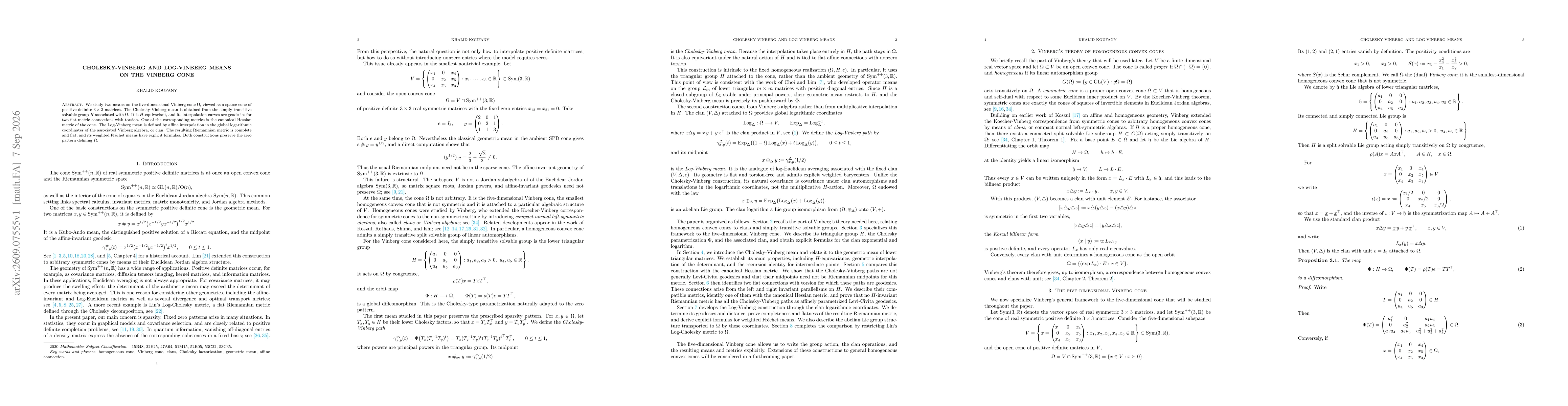 Thumbnail for Cholesky-Vinberg and Log-Vinberg means on the Vinberg cone