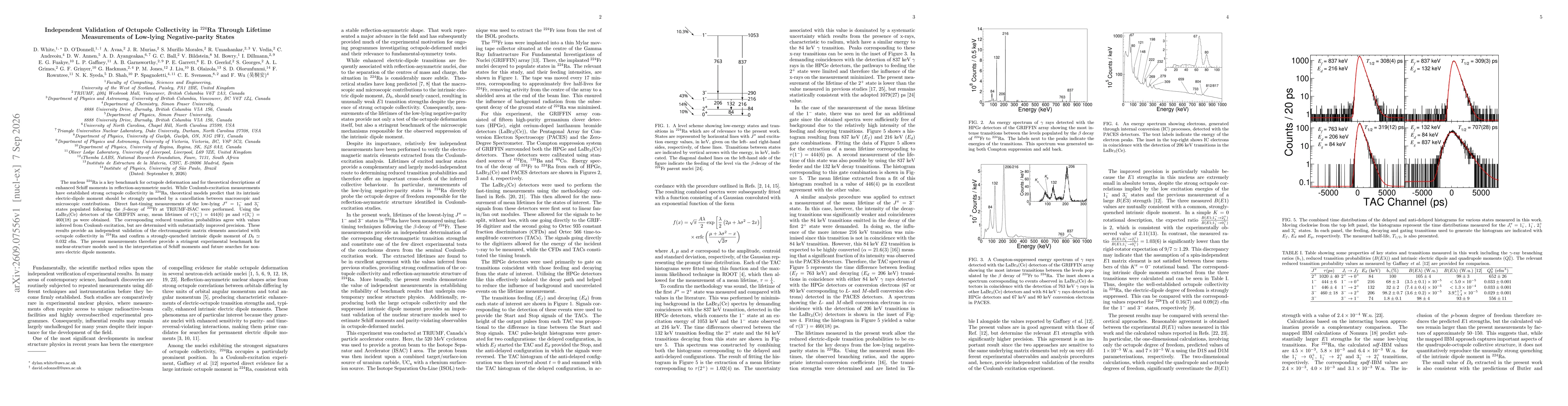 Thumbnail for Independent Validation of Octupole Collectivity in radium-224 through lifetime measurements of low-lying negative-parity states