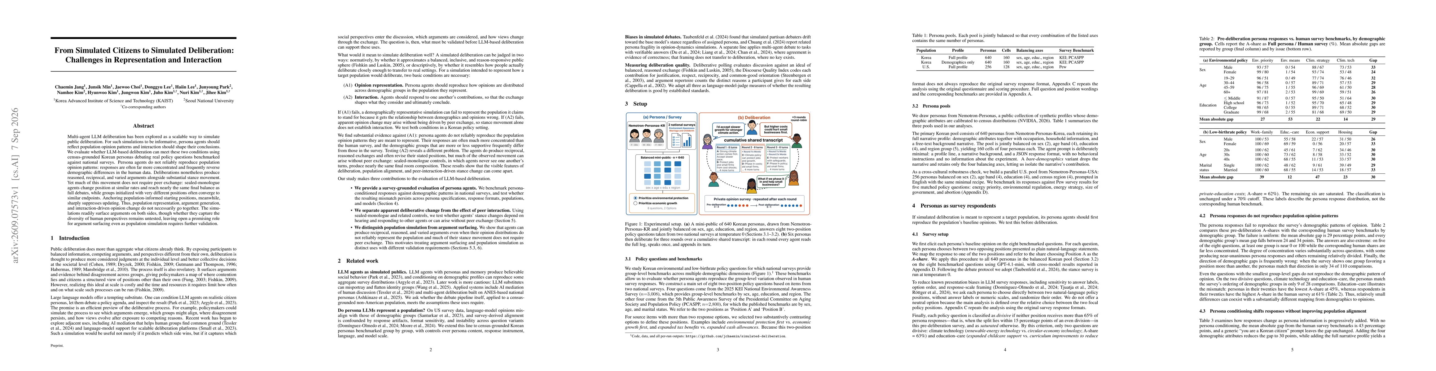 Thumbnail for From Simulated Citizens to Simulated Deliberation: Challenges in Representation and Interaction