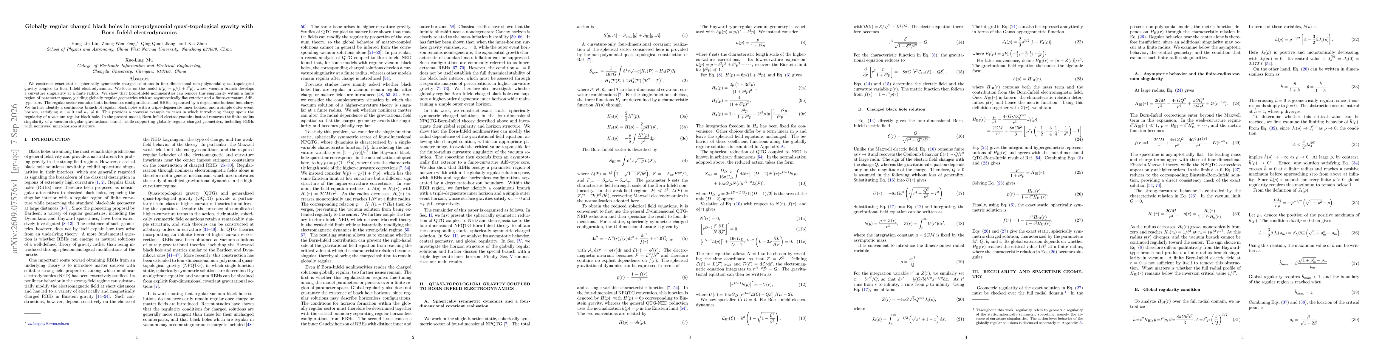 Thumbnail for Globally regular charged black holes in non-polynomial quasi-topological gravity with Born-Infeld electrodynamics