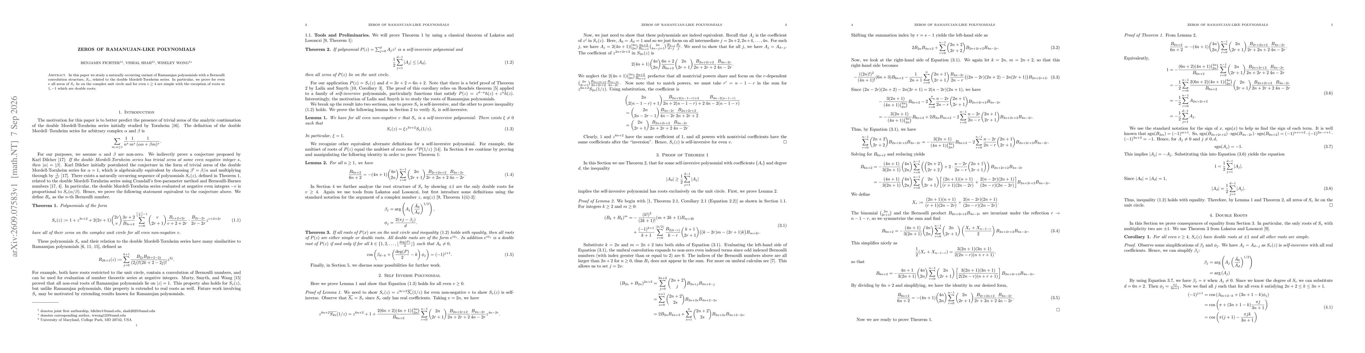 Thumbnail for Zeros of Ramanujan-Like Polynomials